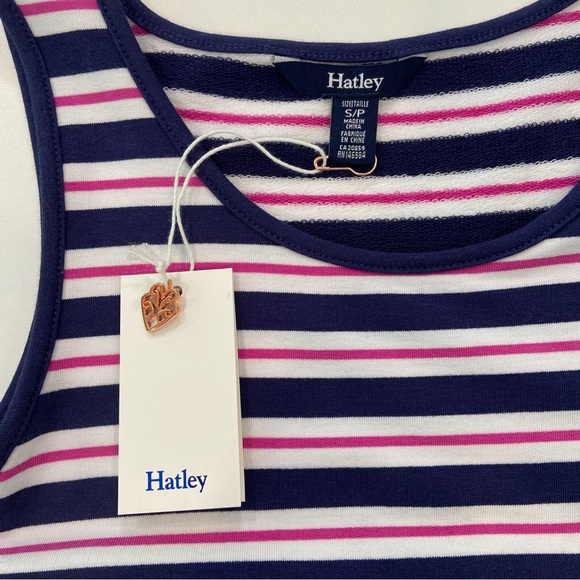 Hatley Bella mini dress nautical coastal stripes blue white pink sleeveless Smal - Picture 10 of 13